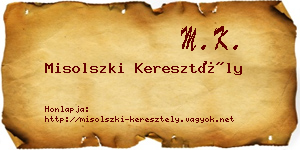 Misolszki Keresztély névjegykártya